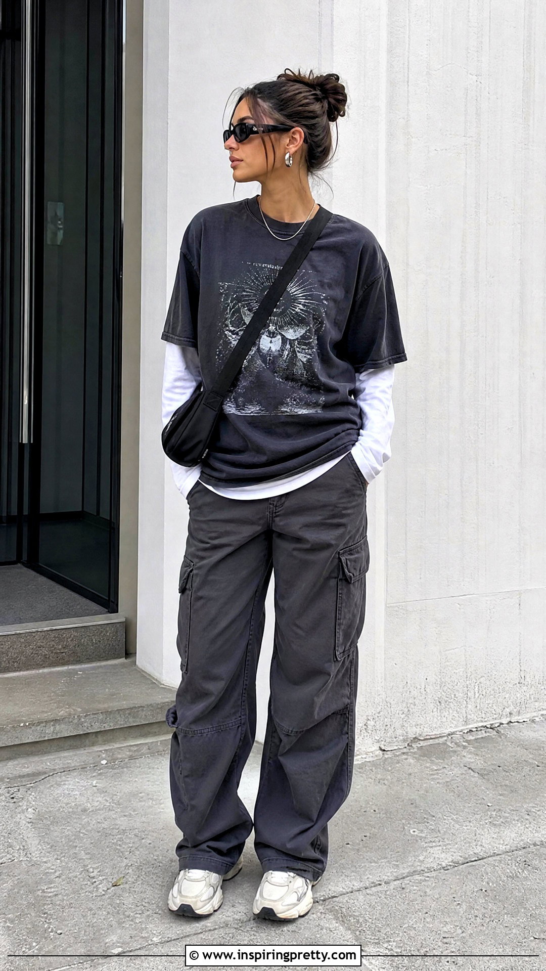 Graphic Tee Over Long Sleeve Top Outfit - 50 layered tops outfit ideas