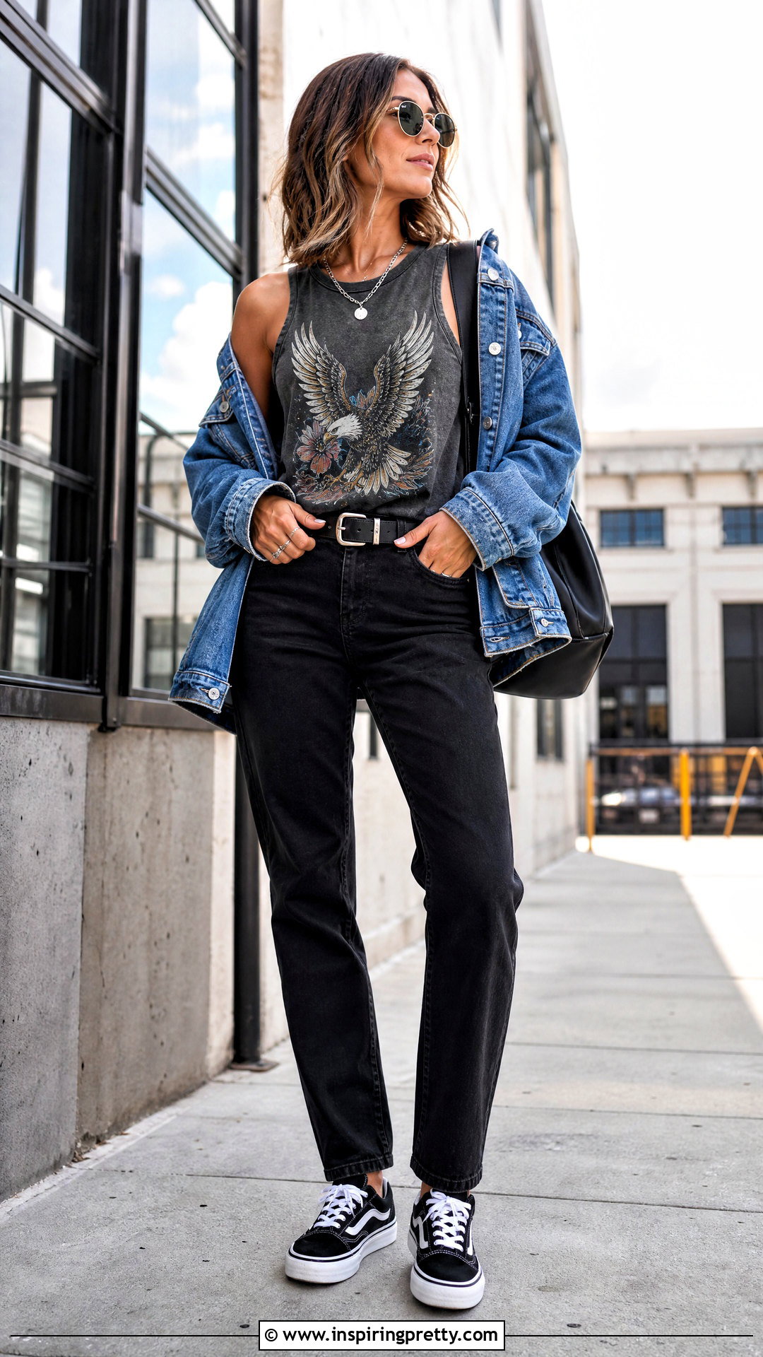 Graphic Temu Tank Top With Black Jeans - 25 temu tank tops outfit ideas