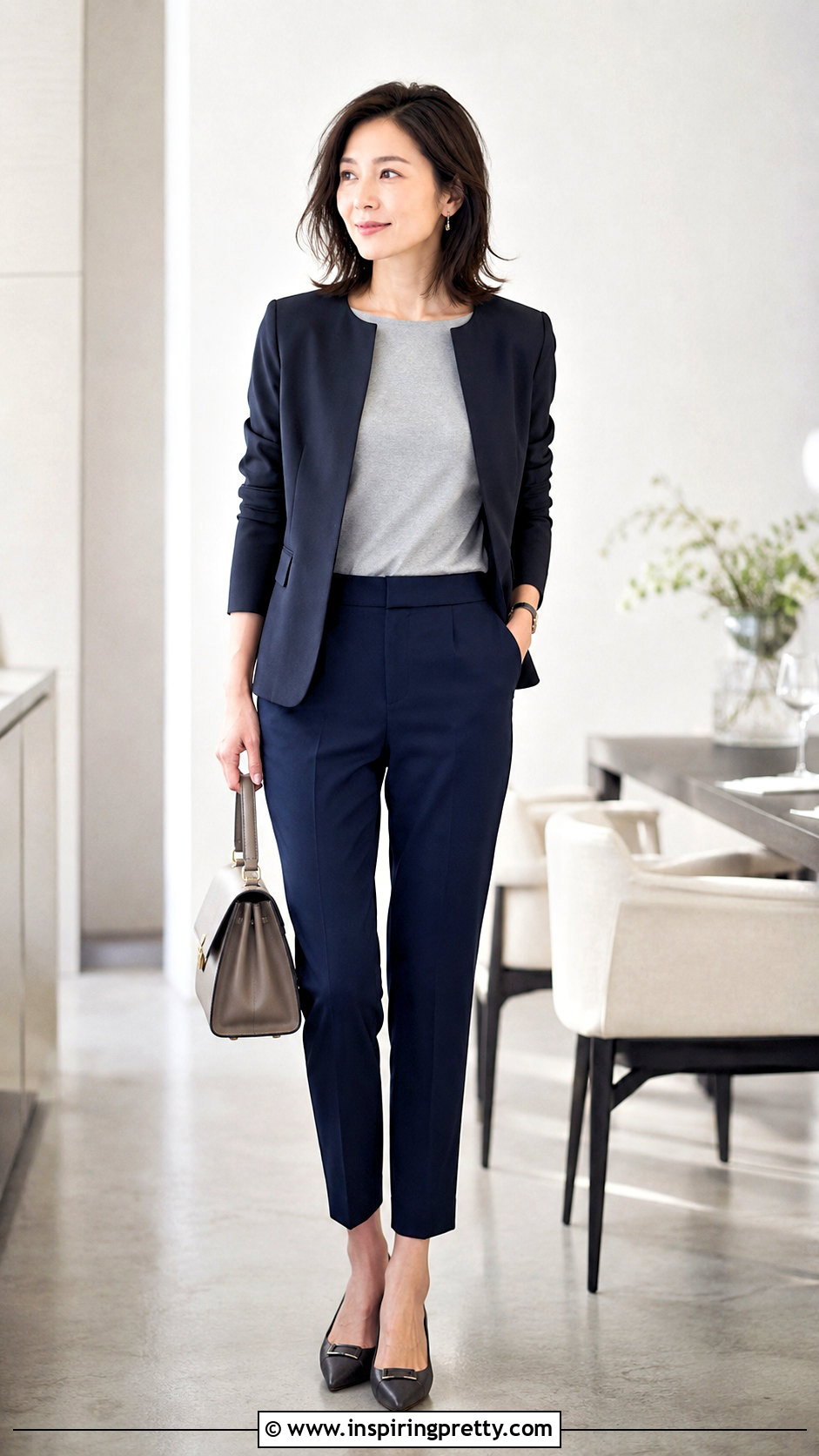 Gray Boat Neck Top With Ankle Pants - 50 gray top outfit ideas