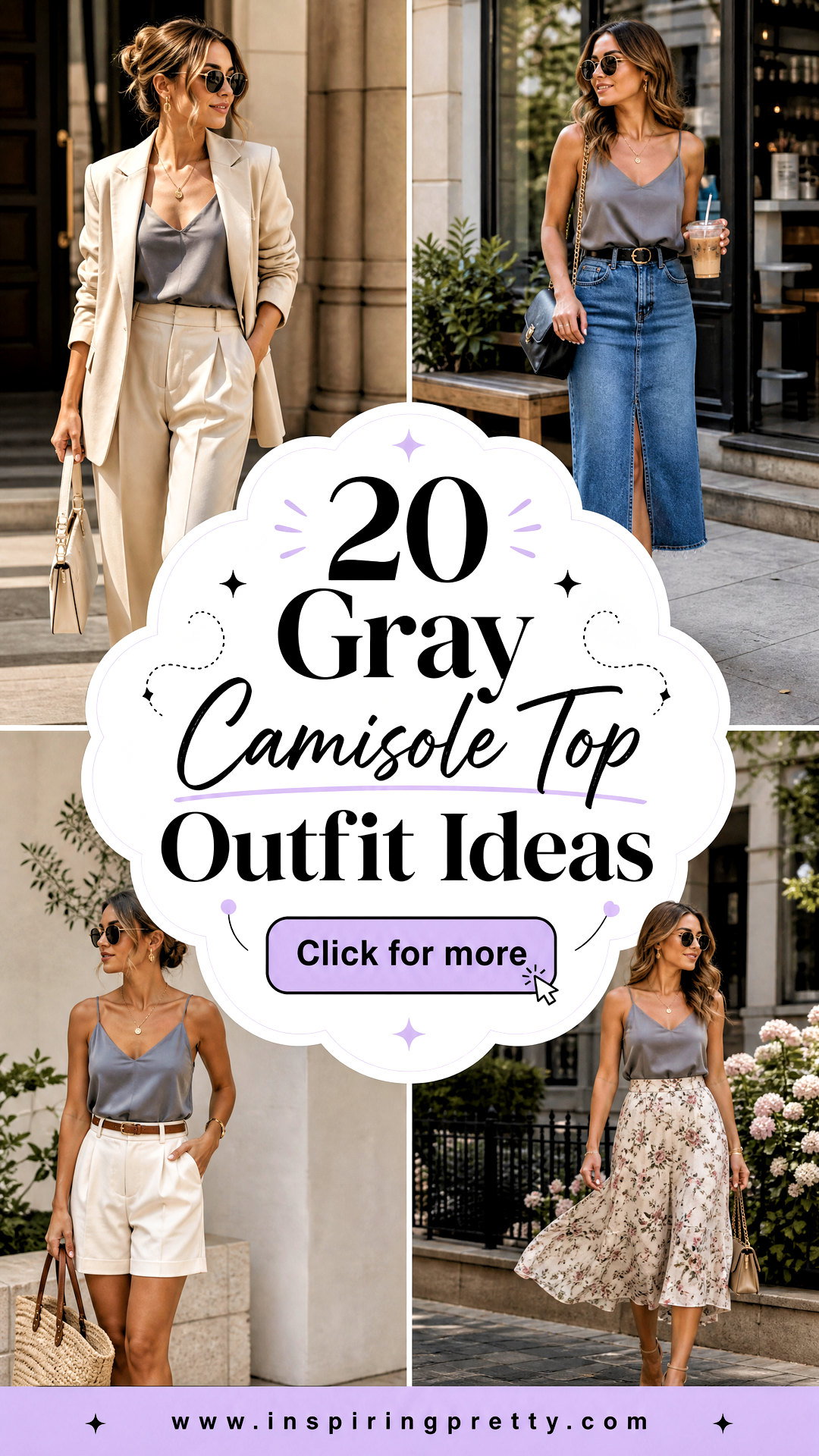 20 Gray Camisole Top Outfit Ideas for Effortless Layering - 20 Gray Camisole Top Outfit Ideas for Effortless Layering