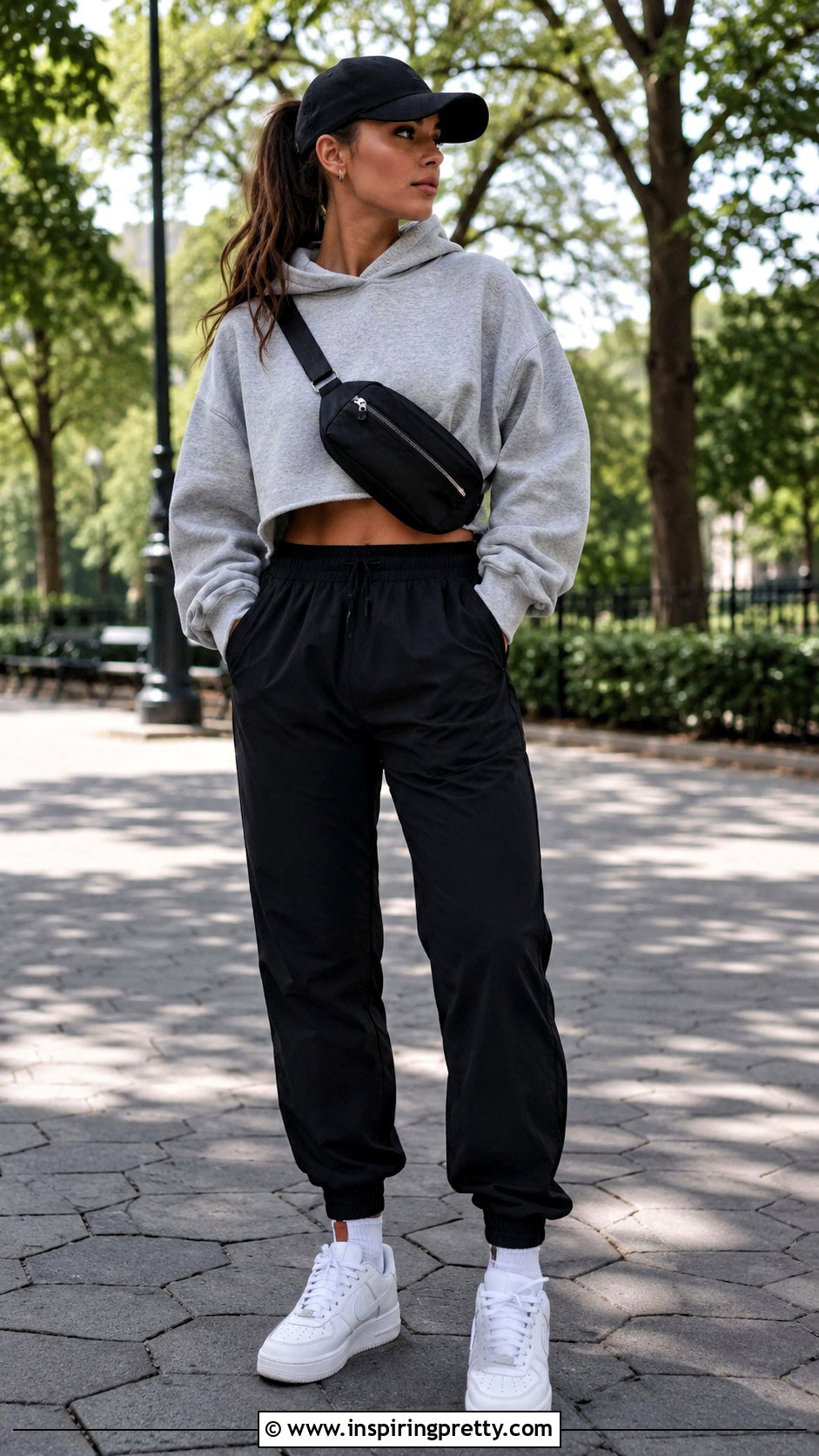 Gray Crop Hoodie With Track Pants - 20 Tanner Buchanan Crop Top outfit ideas