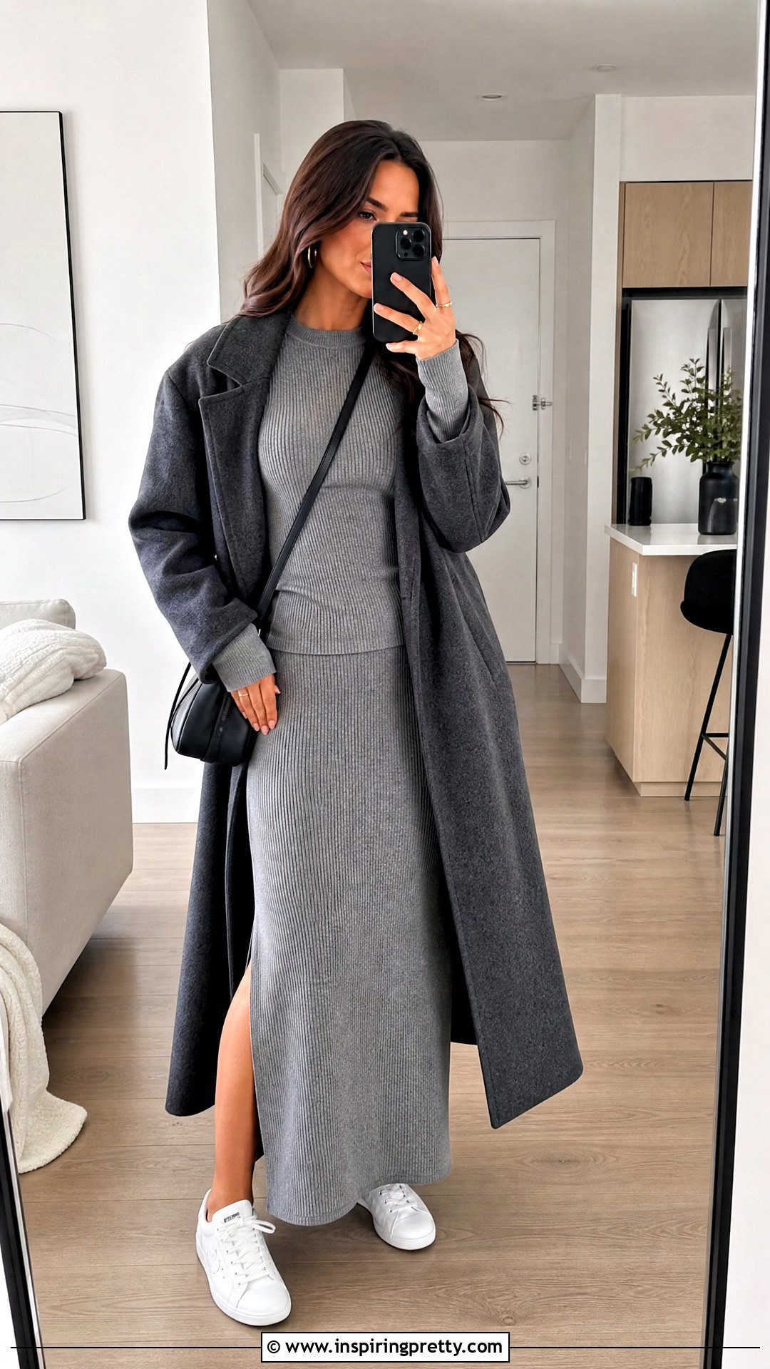 Gray Maxi Skirt And Long Sleeve Top Set - 20 Maxi Skirt And Long Sleeve Top Sets