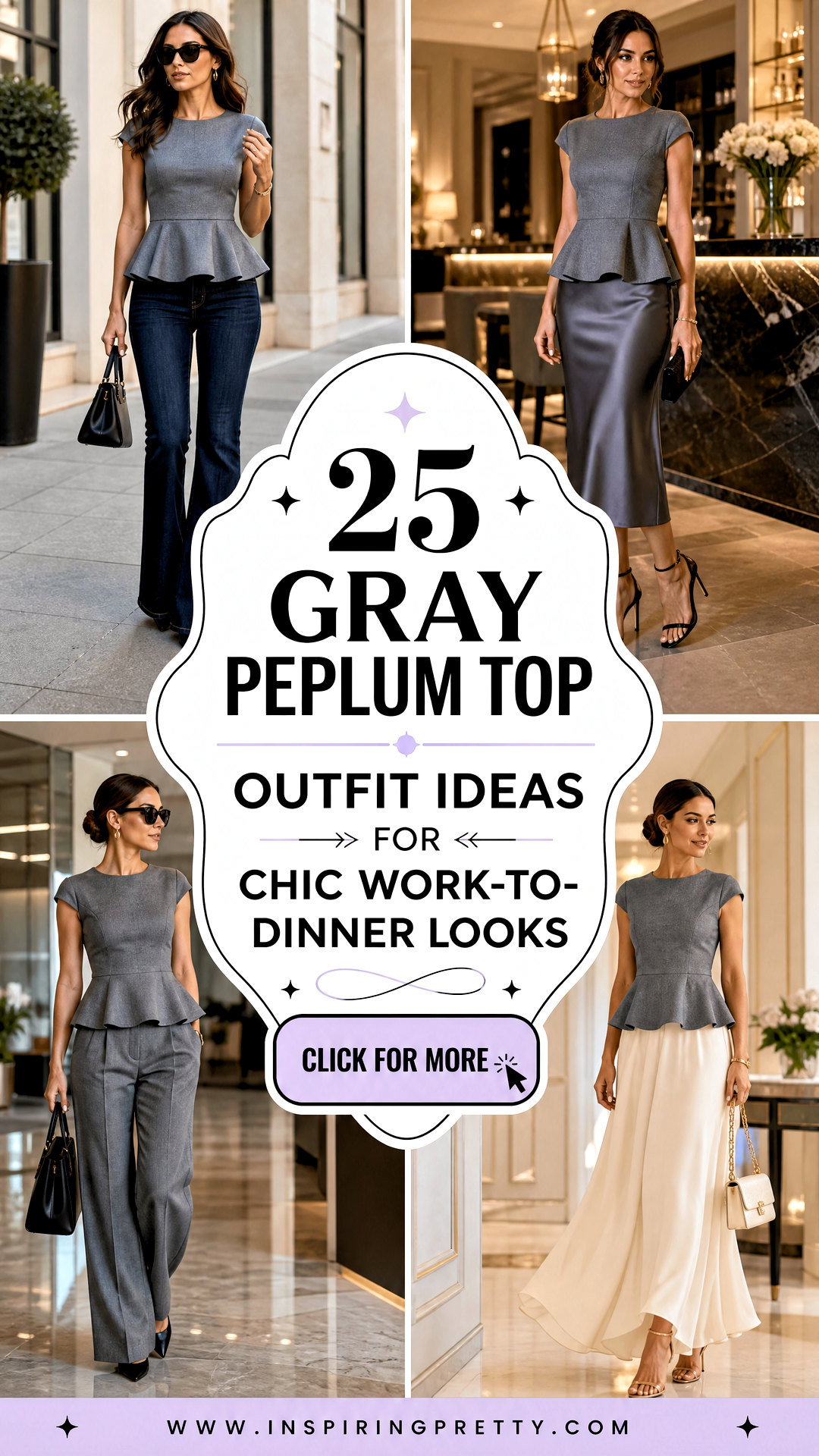 25 Gray Peplum Top Outfit Ideas for Chic Work-to-Dinner Looks - 25 Gray Peplum Top Outfit Ideas for Chic Work-to-Dinner Looks