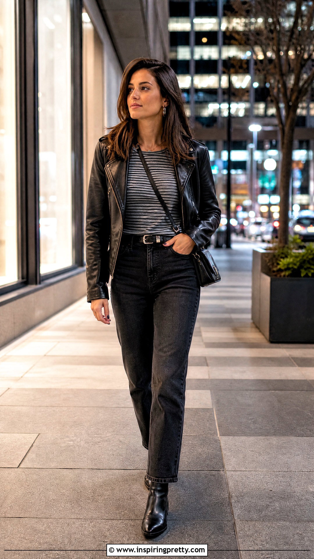 Gray Striped Tank Top With Black Leather Jacket - 20 Gray Striped Tank Top On Hanger outfit ideas