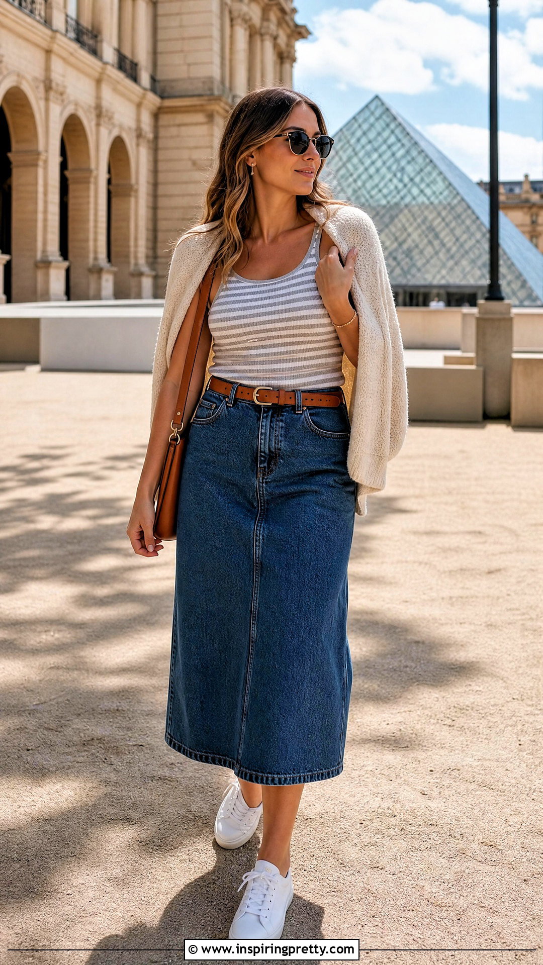Gray Striped Tank Top With Blue Denim Skirt - 20 Gray Striped Tank Top On Hanger outfit ideas