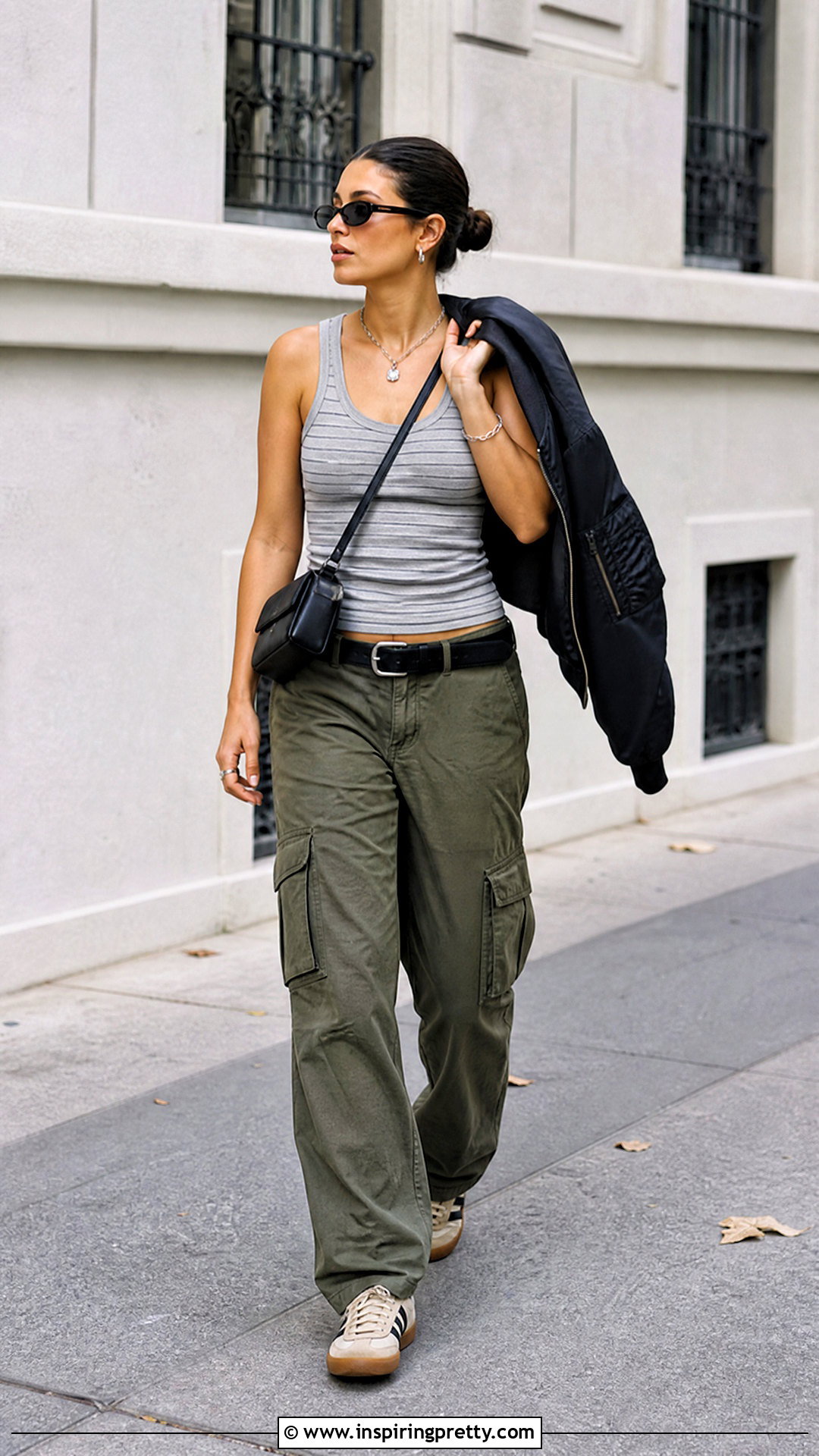 Gray Striped Tank Top With Olive Cargo Pants - 20 Gray Striped Tank Top On Hanger outfit ideas