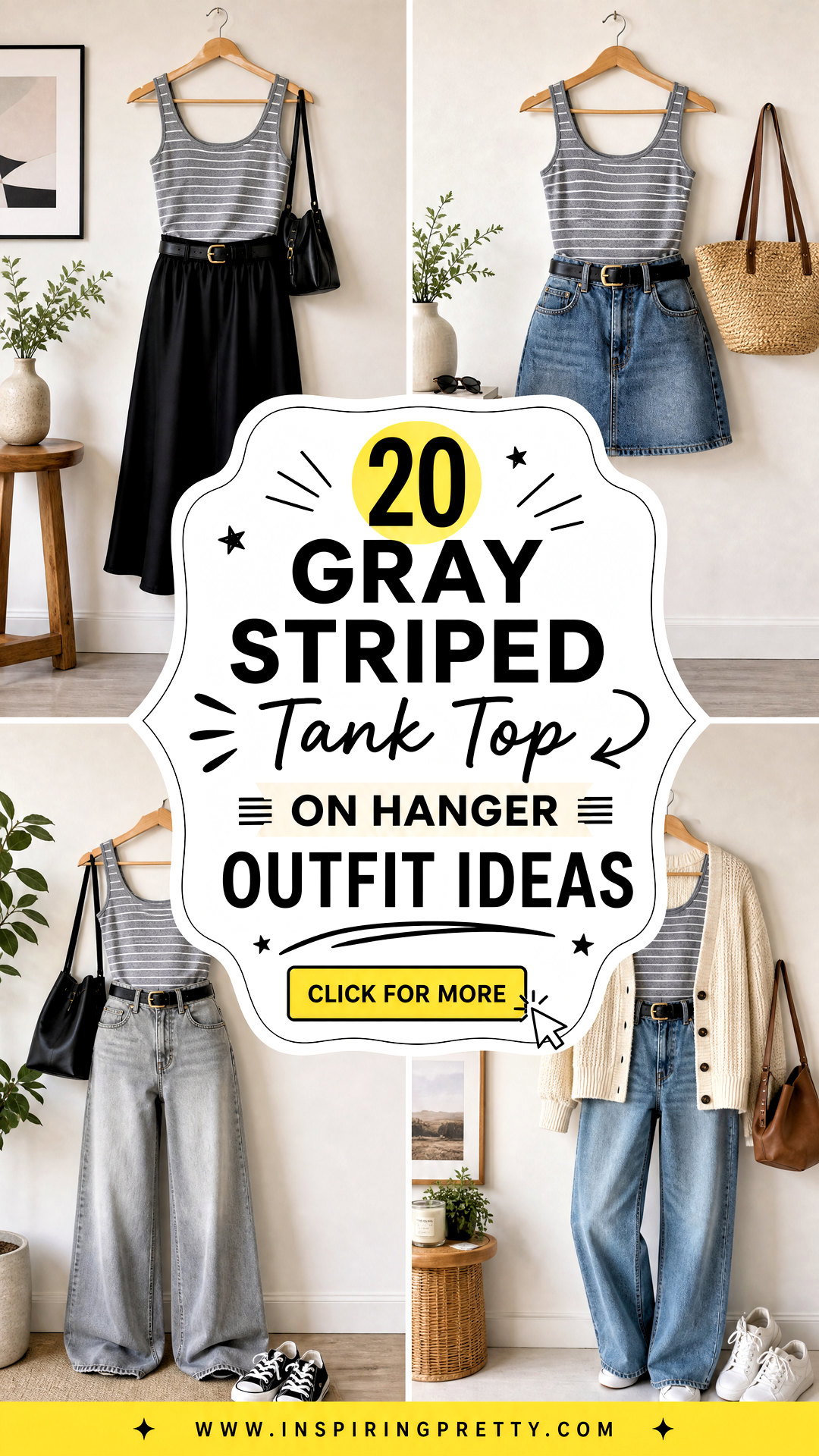 20 Gray Striped Tank Top on Hanger Outfit Ideas to Recreate - 20 Gray Striped Tank Top on Hanger Outfit Ideas to Recreate