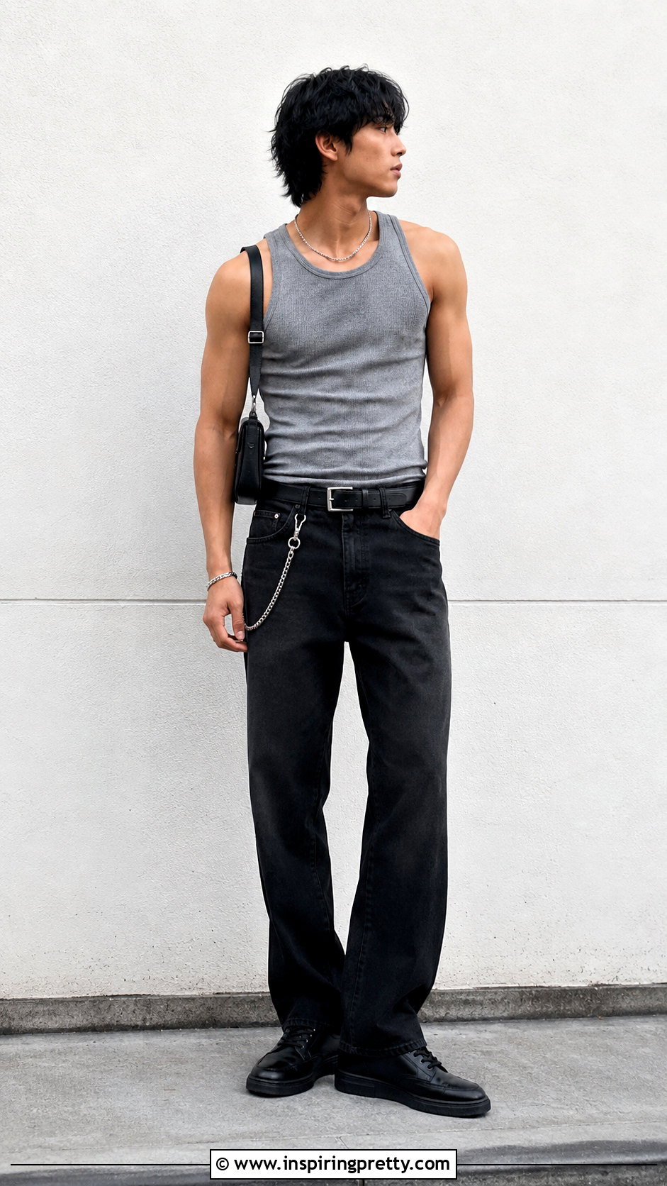 Gray Tank Top With Black Jeans - 20 Men's Tank Top Outfits