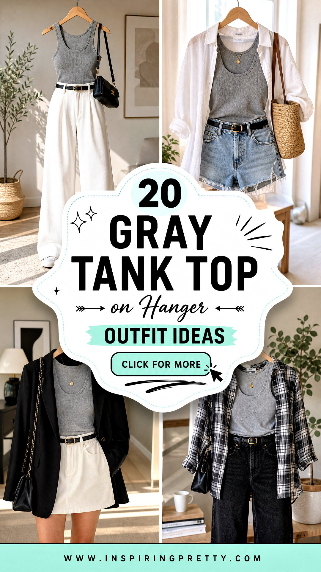 20 Gray Tank Top on Hanger Outfit Ideas for Easy Styling - 20 Gray Tank Top on Hanger Outfit Ideas for Easy Styling