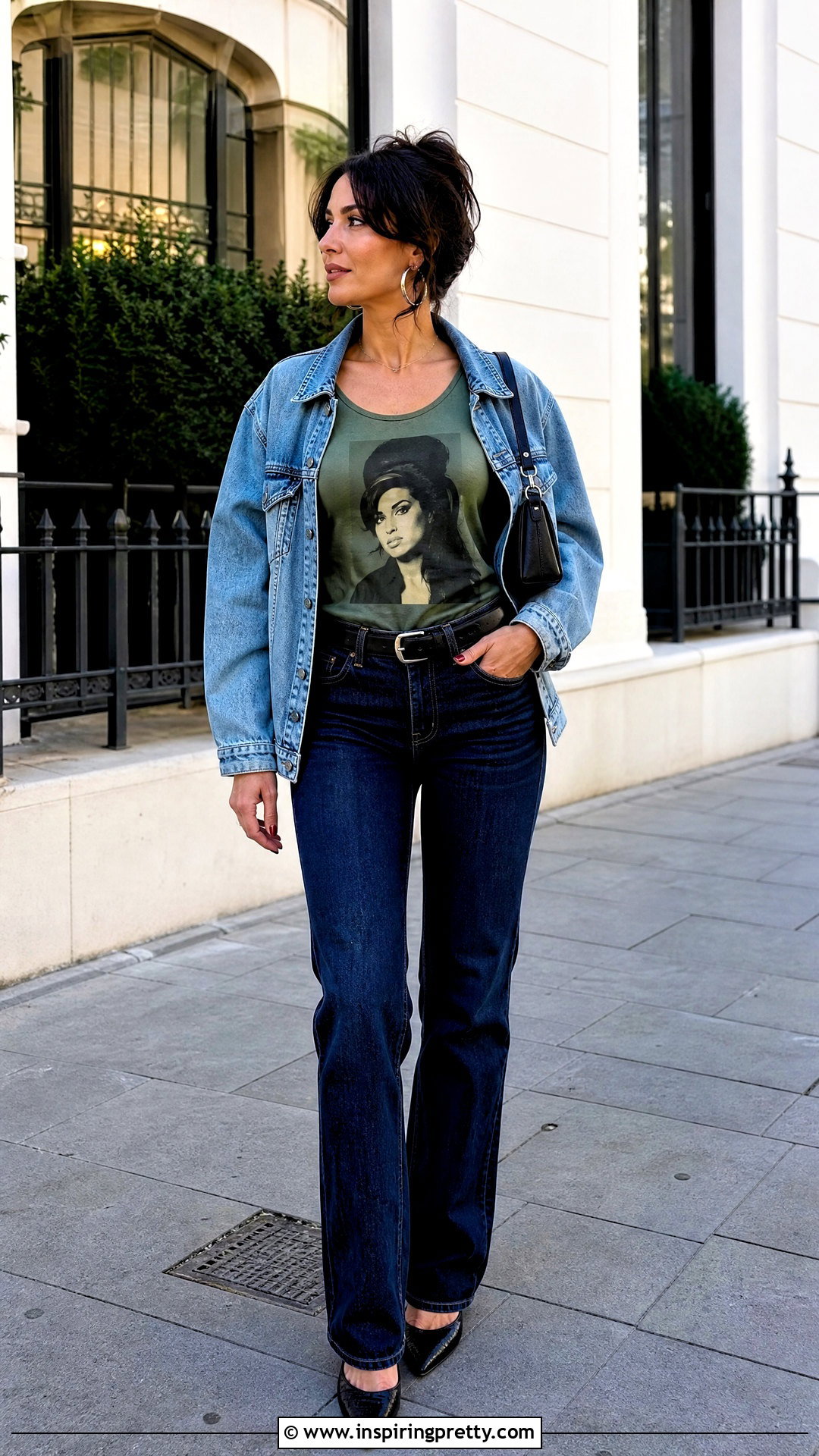 Green Amy Winehouse Tank Top With Dark Jeans - 25 amy winehouse tank top outfit ideas