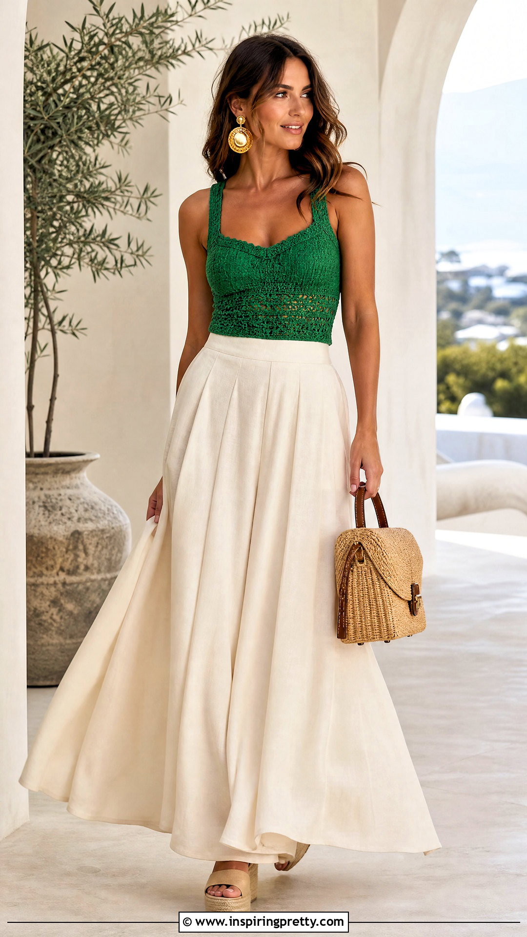 Green Crochet Top With Palazzo Pants - 20 green crochet top on hangers