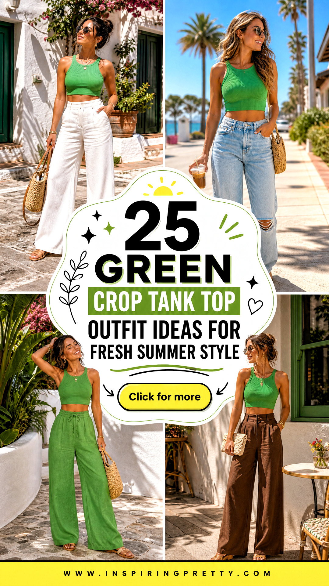 25 Green Crop Tank Top Outfit Ideas for Fresh Summer Style - 25 Green Crop Tank Top Outfit Ideas for Fresh Summer Style