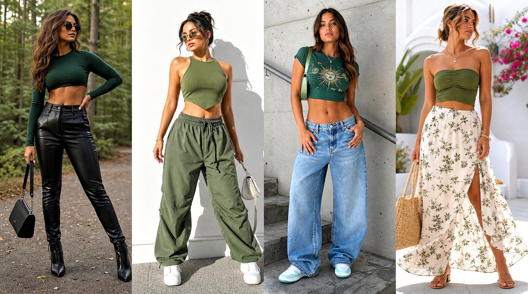 25 Green Crop Top Aesthetic Ideas for Trendy Summer Looks