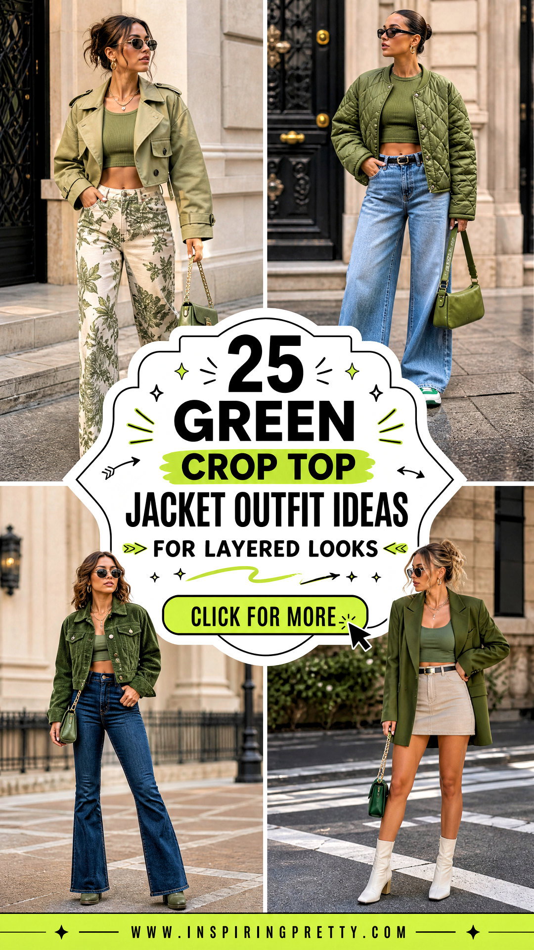 25 Green Crop Top Jacket Outfit Ideas for Layered Looks - 25 Green Crop Top Jacket Outfit Ideas for Layered Looks