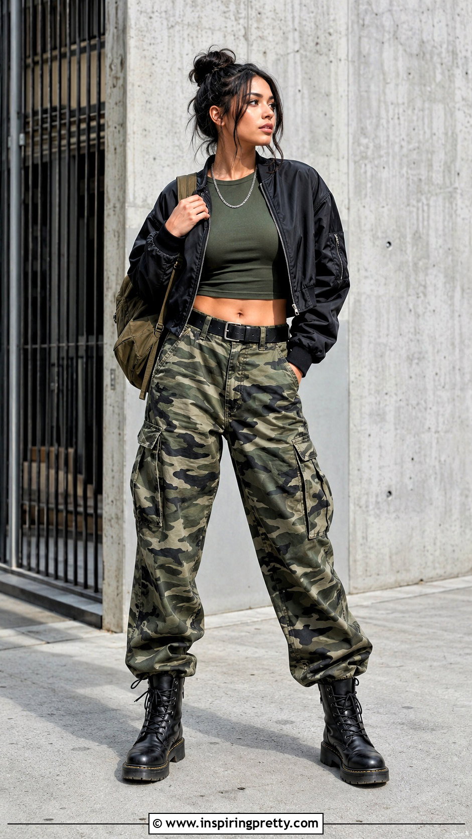 Green Crop Top With Camo Pants - 20 Tanner Buchanan Crop Top outfit ideas
