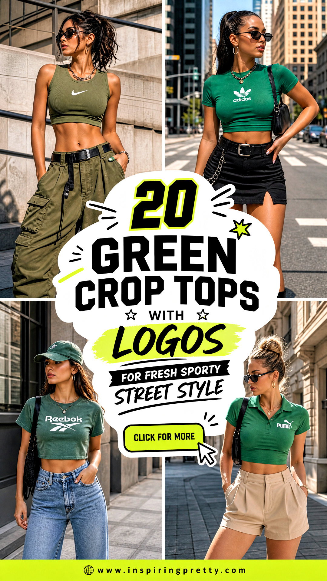 20 Green Crop Tops With Logos for Fresh Sporty Street Style - 20 Green Crop Tops With Logos for Fresh Sporty Street Style