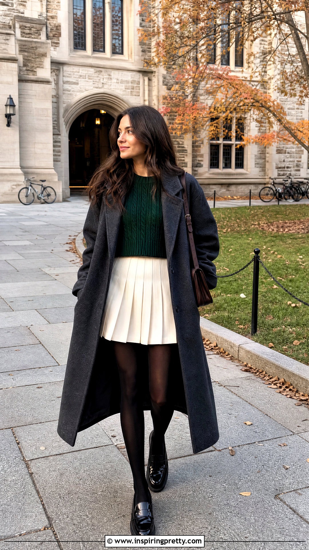 Green Cropped Sweater With Pleated Mini Skirt - 25 Green Crop Top Aesthetic ideas