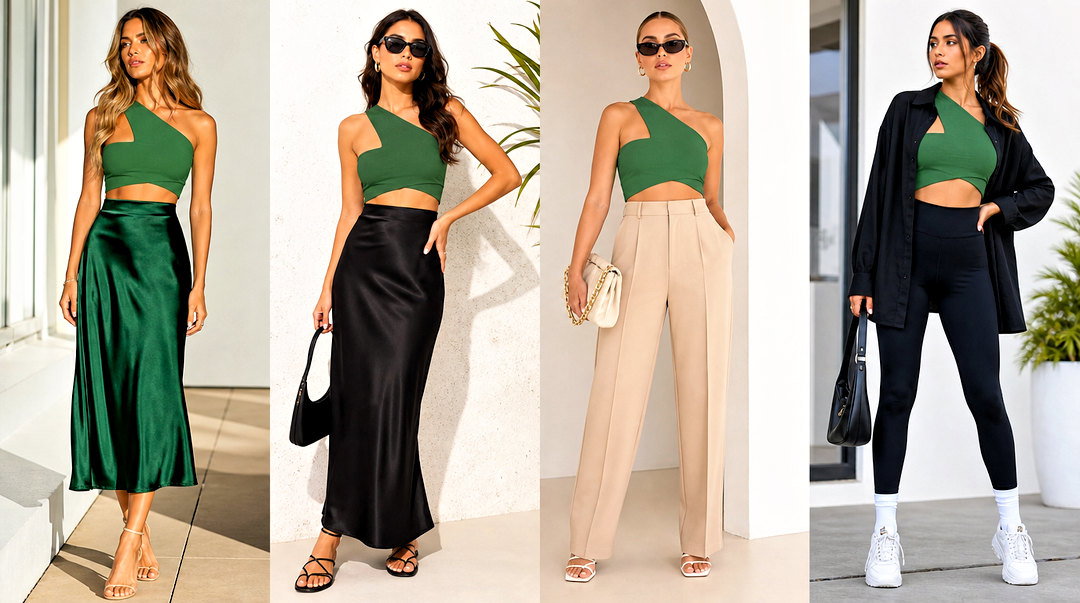 20 Green Cutout Top Outfit Ideas for Bold Going-Out Style