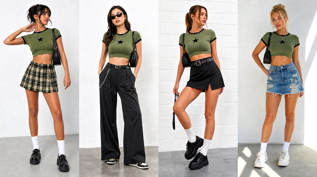 25 Green Day Crop Top Outfit Ideas for Punk-Inspired Style