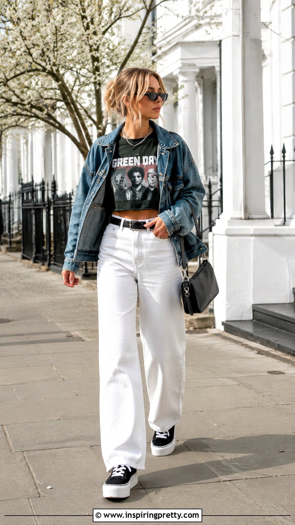 Green Day Crop Top With White Jeans - 25 Green Day Crop Top outfit ideas