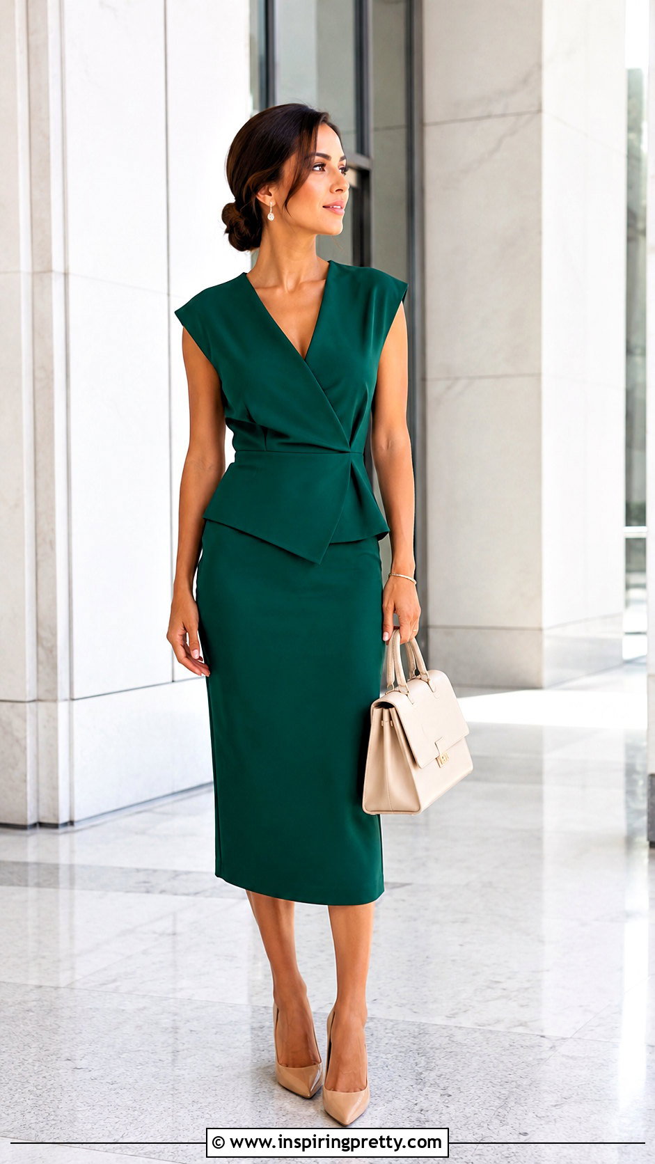 Green Envelope Top With a Matching Green Skirt - 20 green envelope tops outfit ideas
