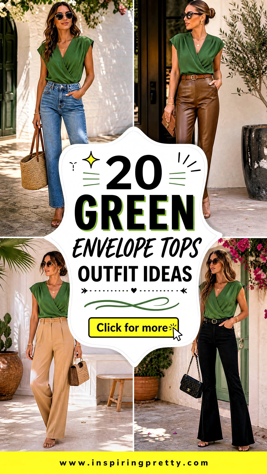 20 Green Envelope Tops Outfit Ideas for Chic Summer Looks - 20 Green Envelope Tops Outfit Ideas for Chic Summer Looks