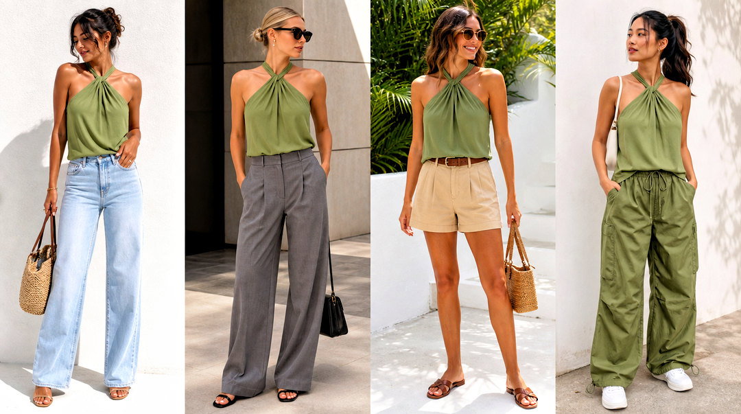 50 Green Halter Top Outfit Ideas for an Effortless Summer
