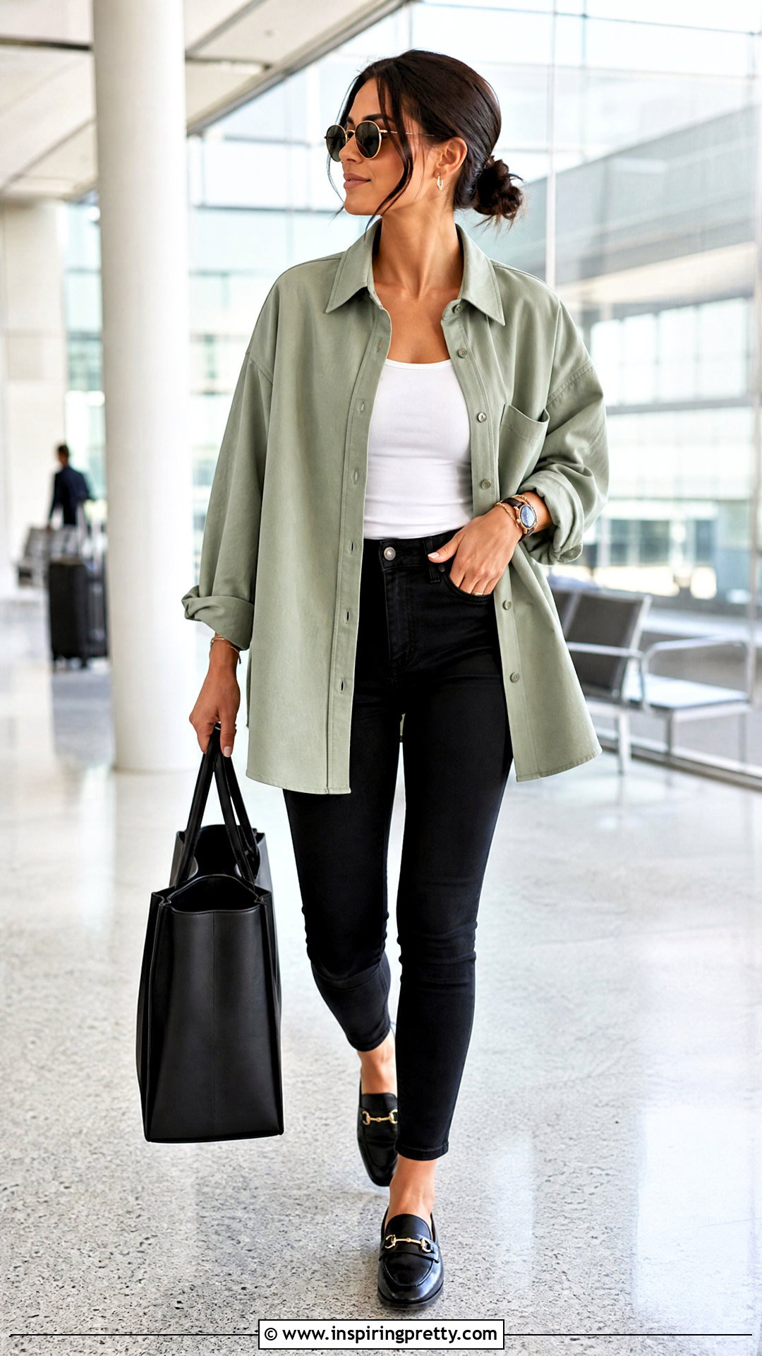 Green Oversized Shirt With Skinny Jeans - 50 green top and jeans outfit ideas