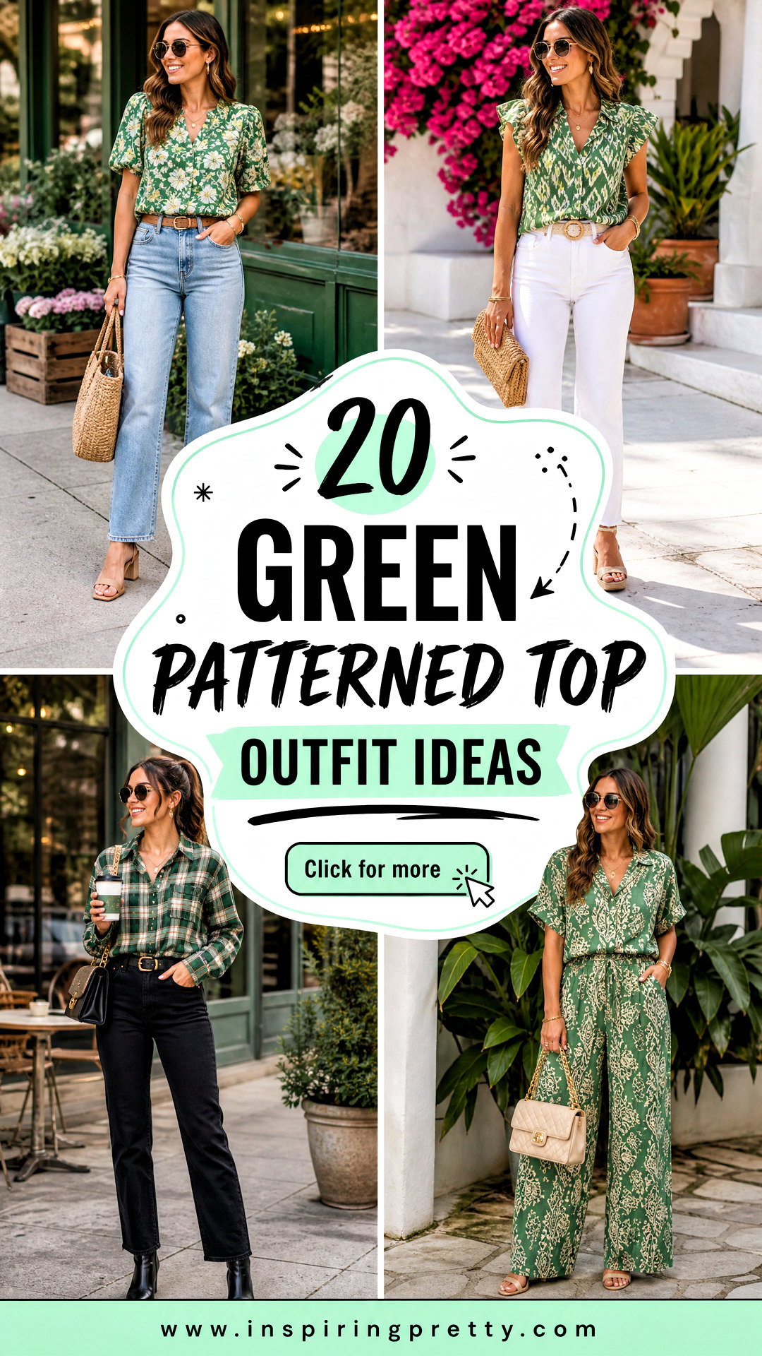 20 Green Patterned Top Outfit Ideas for Fresh Everyday Looks - 20 Green Patterned Top Outfit Ideas for Fresh Everyday Looks