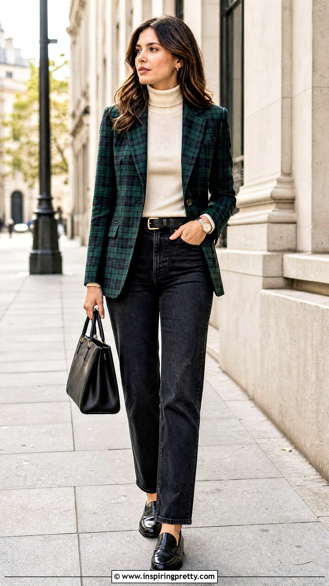 Green Plaid Blazer With Black Jeans Outfit - 50 top verde outfit ideas