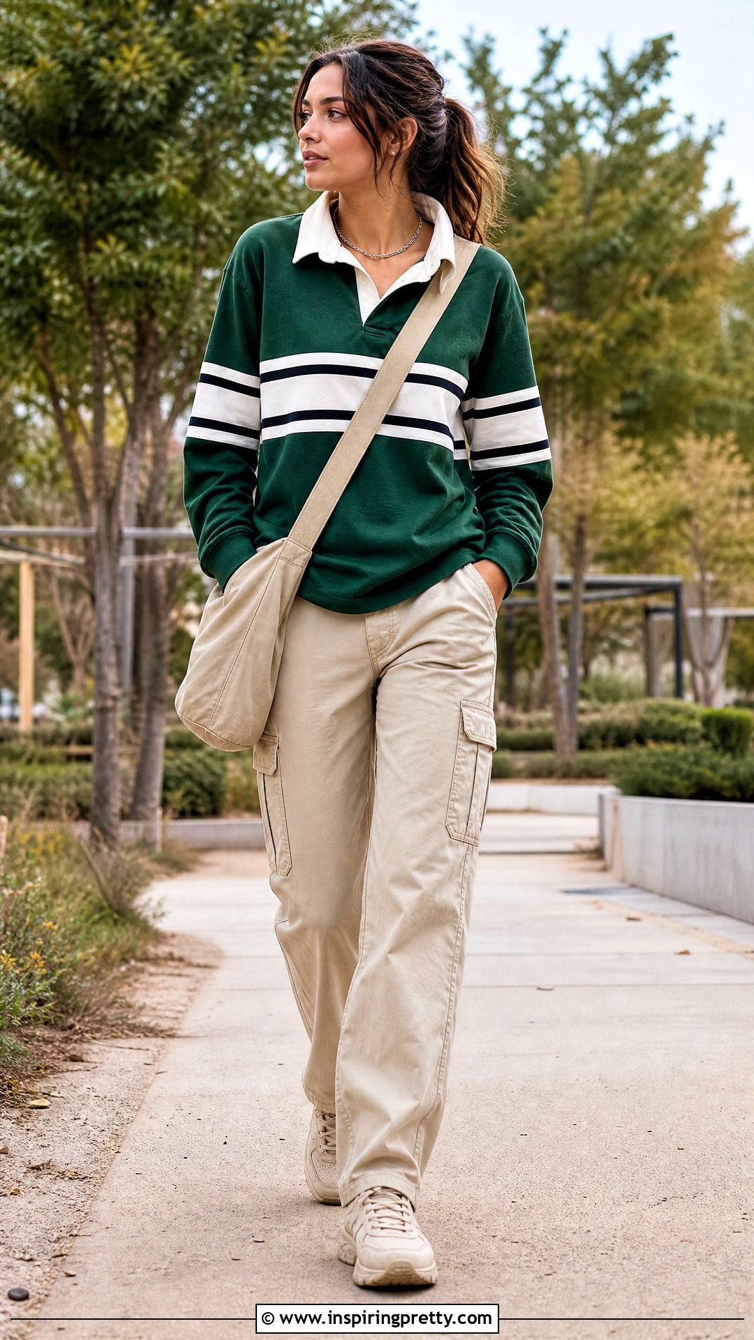 Green Rugby Top With Cargo Pants - 25 womens rugby tops