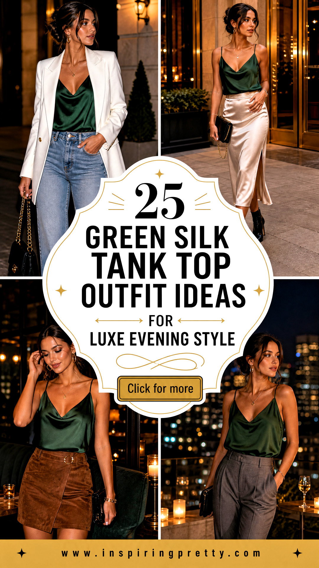 25 Green Silk Tank Top Outfit Ideas for Luxe Evening Style - 25 Green Silk Tank Top Outfit Ideas for Luxe Evening Style