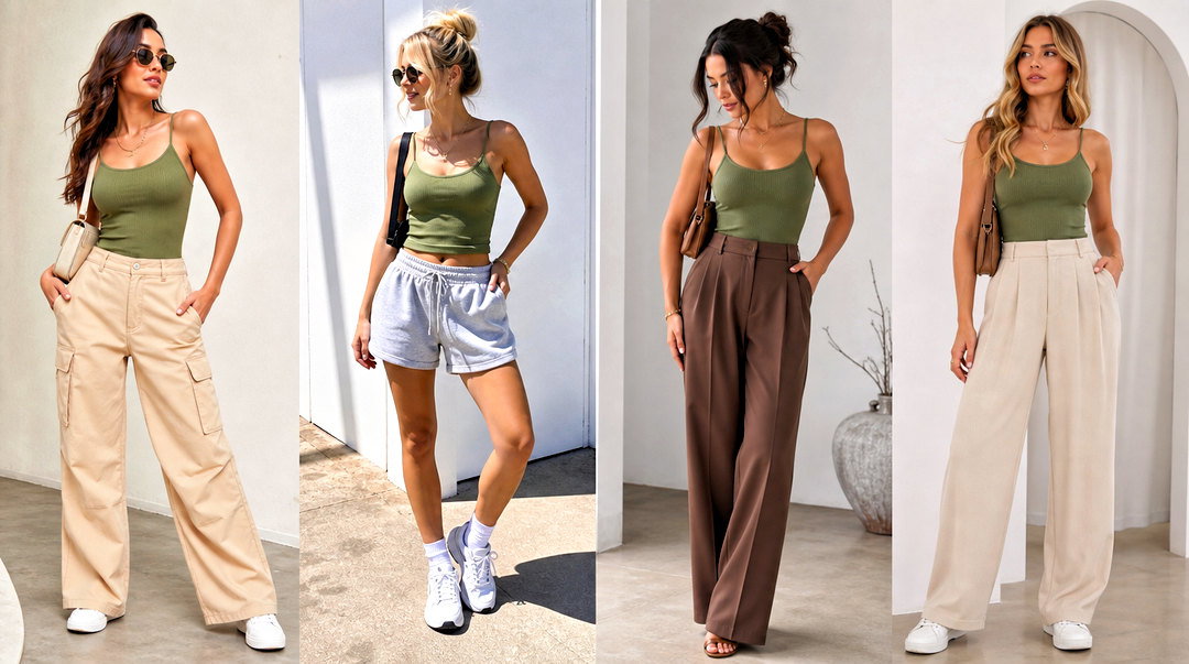 20 Green Spaghetti Strap Tank Top Outfit Ideas for Summer