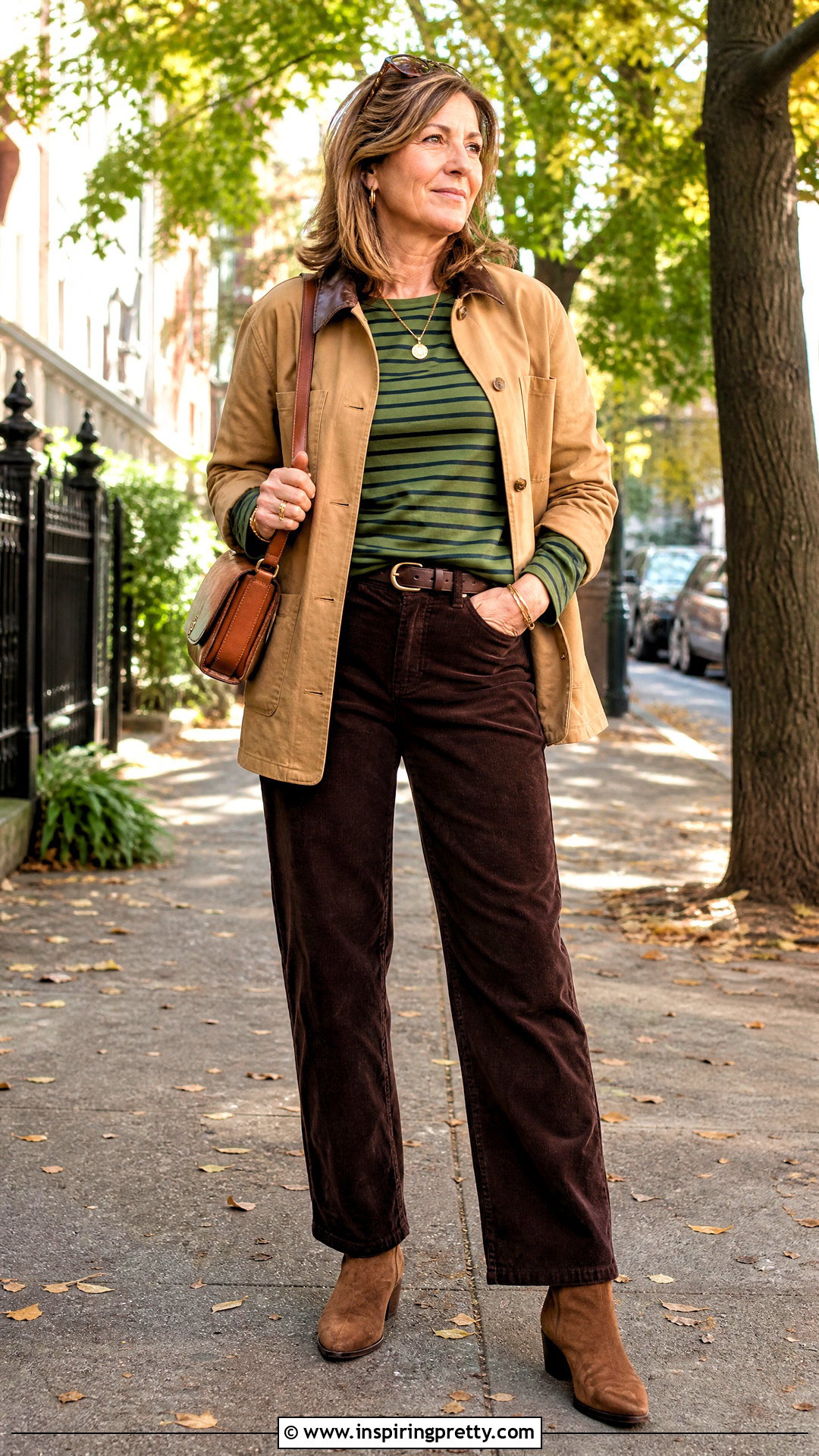 Green Striped Long Sleeve Top With Corduroy Pants - 20 Green Striped Long-Sleeve Top outfit ideas