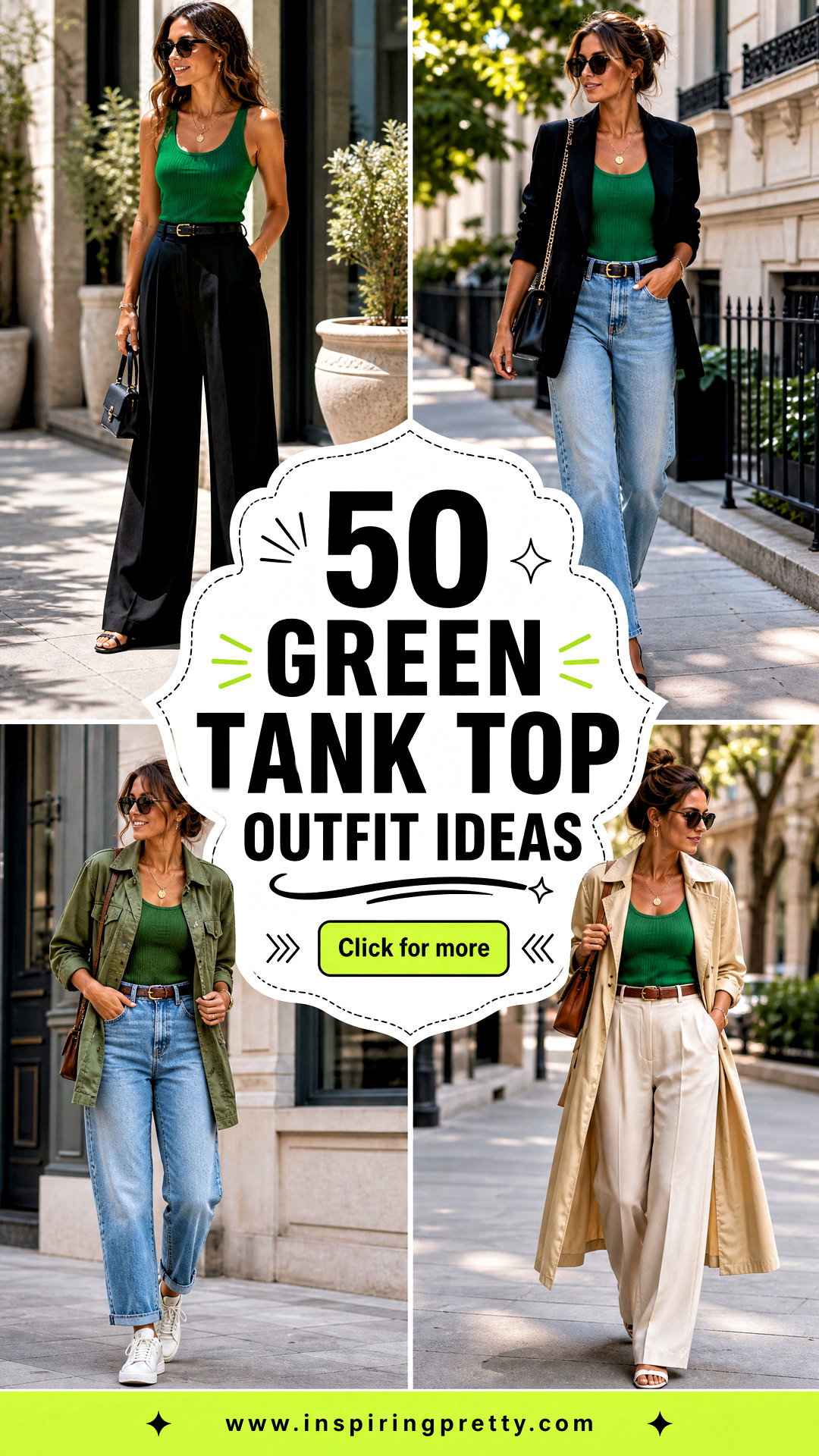 50 Green Tank Top Outfit Ideas for Effortless Summer Style - 50 Green Tank Top Outfit Ideas for Effortless Summer Style