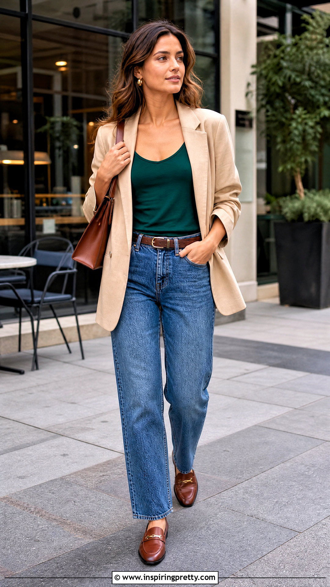 Green Tank Top With Blazer And Jeans - 50 green tank top outfit ideas