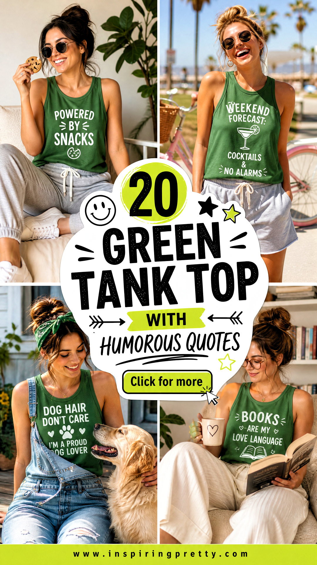 20 Green Tank Top With Humorous Quotes for Fun Casual Looks - 20 Green Tank Top With Humorous Quotes for Fun Casual Looks