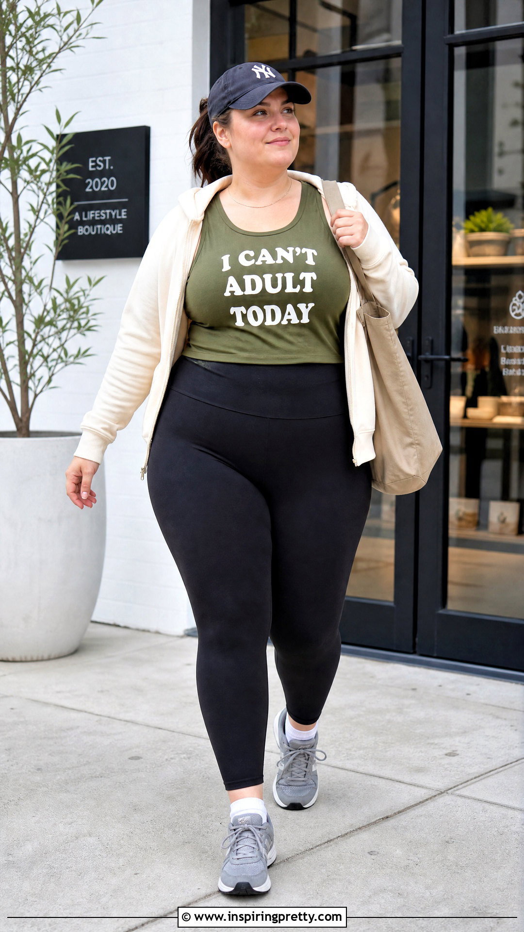 Green Tank Top With Leggings And I Cannot Adult Quote - 20 Green Tank Top With Humorous Quotes