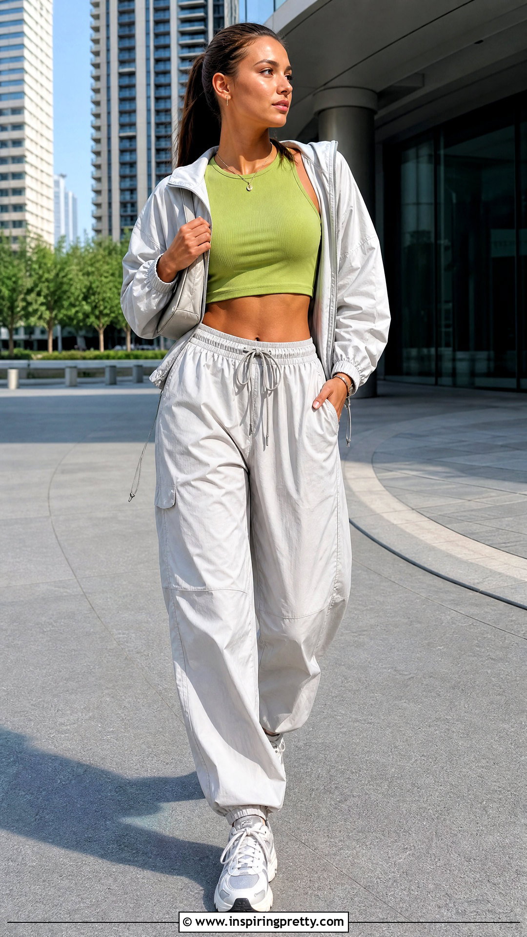 Green Tank Top With Parachute Pants - 50 green tank top outfit ideas
