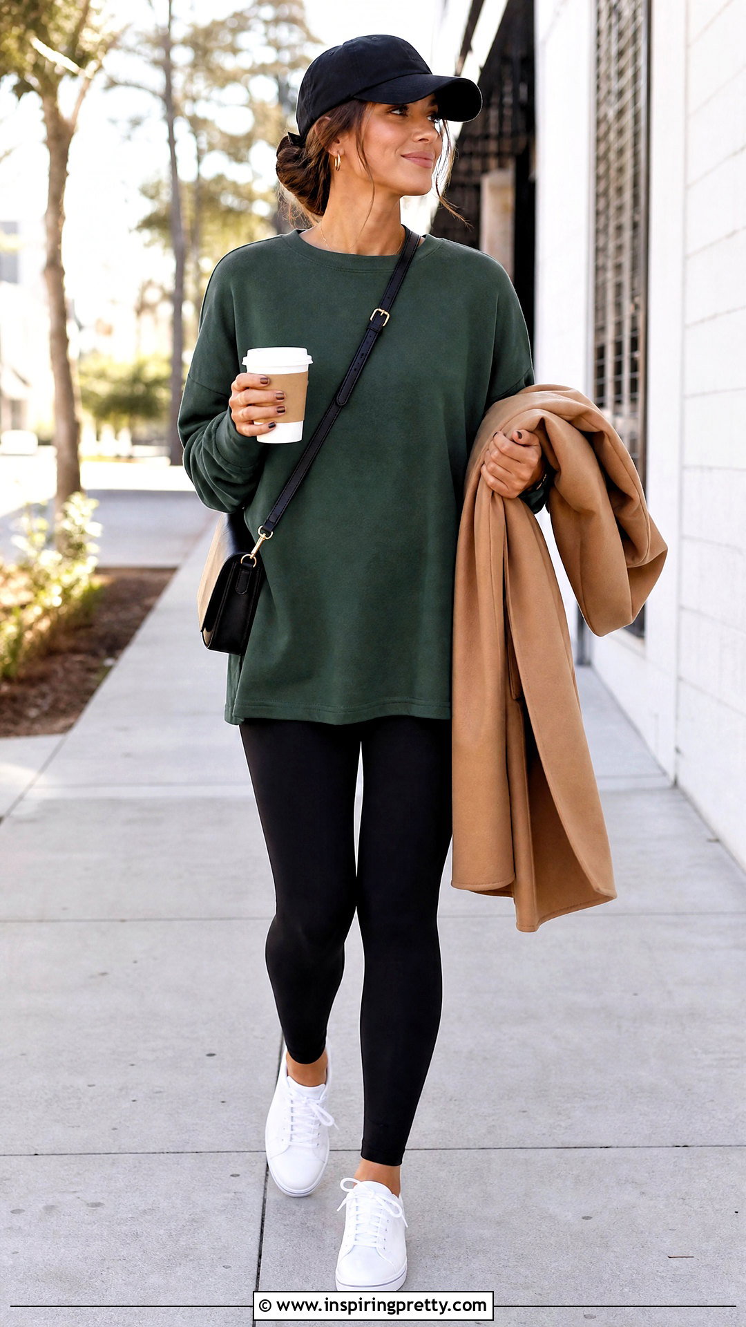 Green Top With Black Leggings - 50 green top outfit ideas
