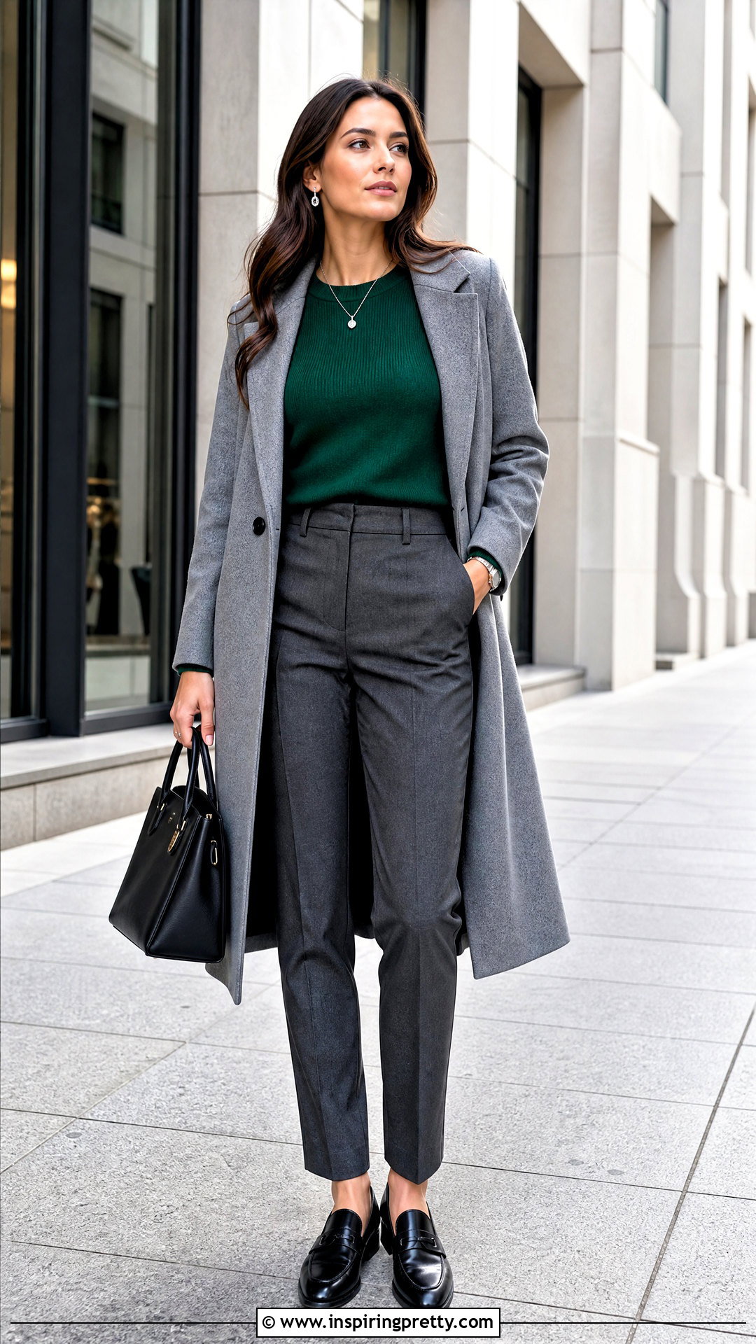 Green Top With Gray Trousers - 50 green top outfit ideas
