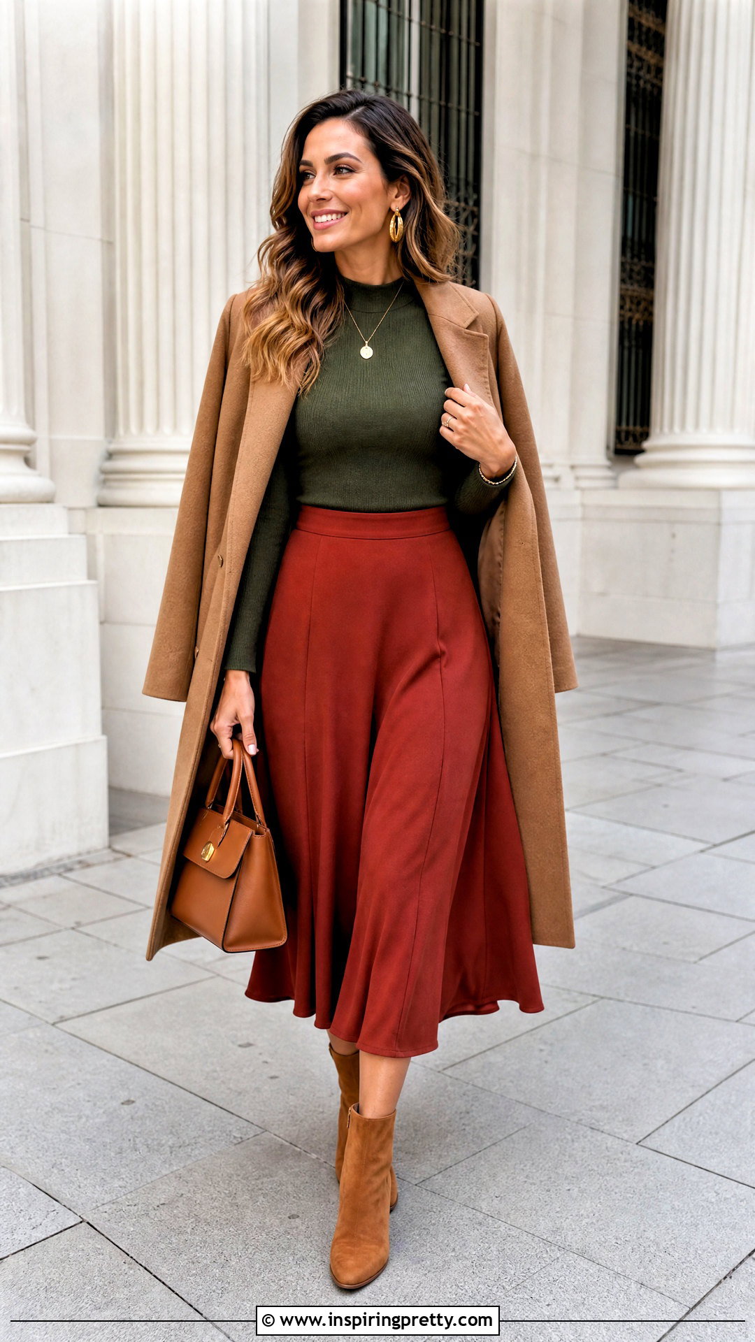 Green Top With Red Midi Skirt - 50 green top outfit ideas