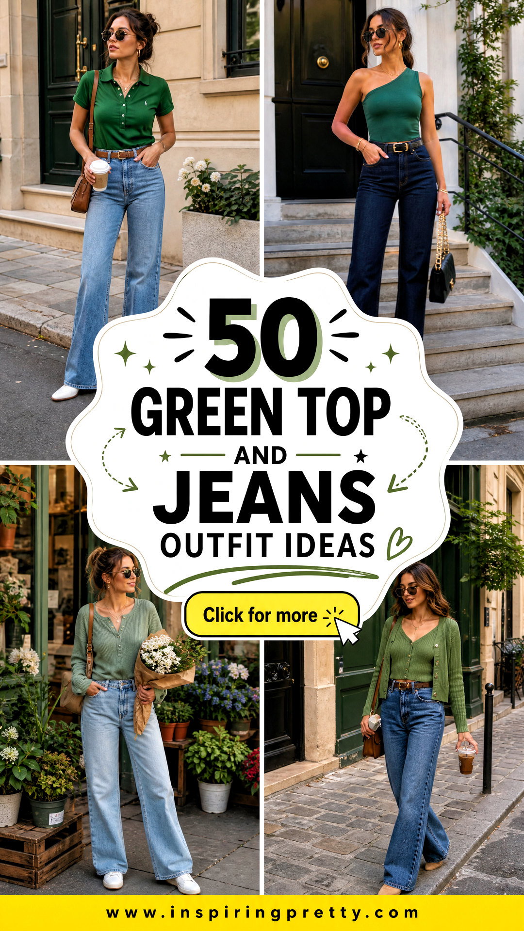50 Green Top and Jeans Outfit Ideas for Easy Everyday Style - 50 Green Top and Jeans Outfit Ideas for Easy Everyday Style