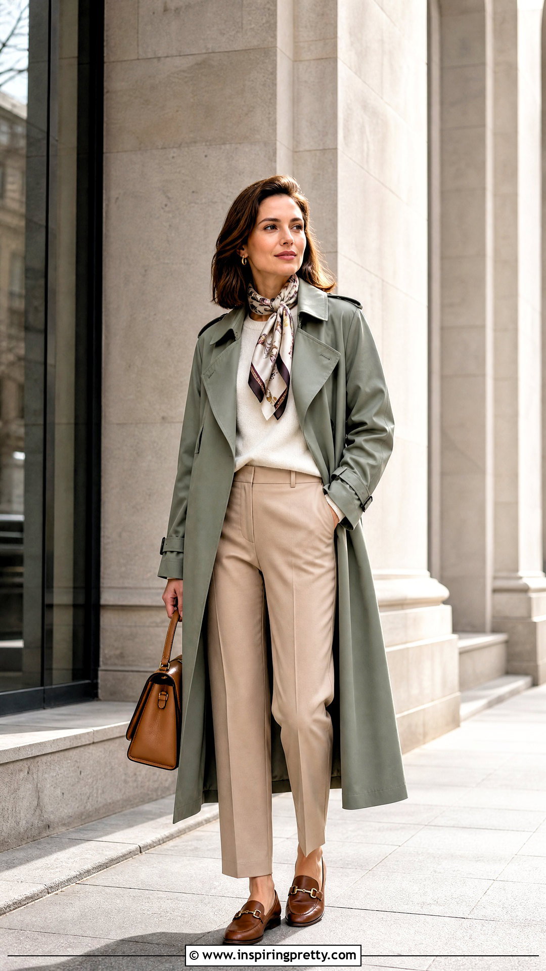 Green Trench Coat With Neutral Outfit - 50 top verde outfit ideas