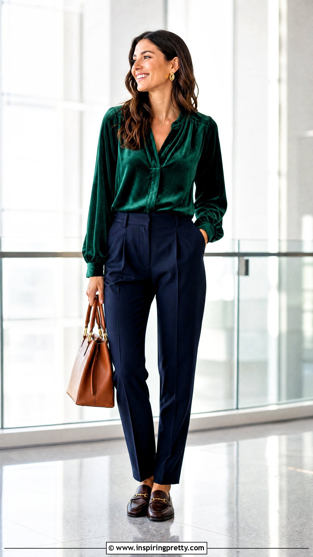 Green Velvet Top With Navy Pants - What To Wear With Green Velvet Top (25 Ways)