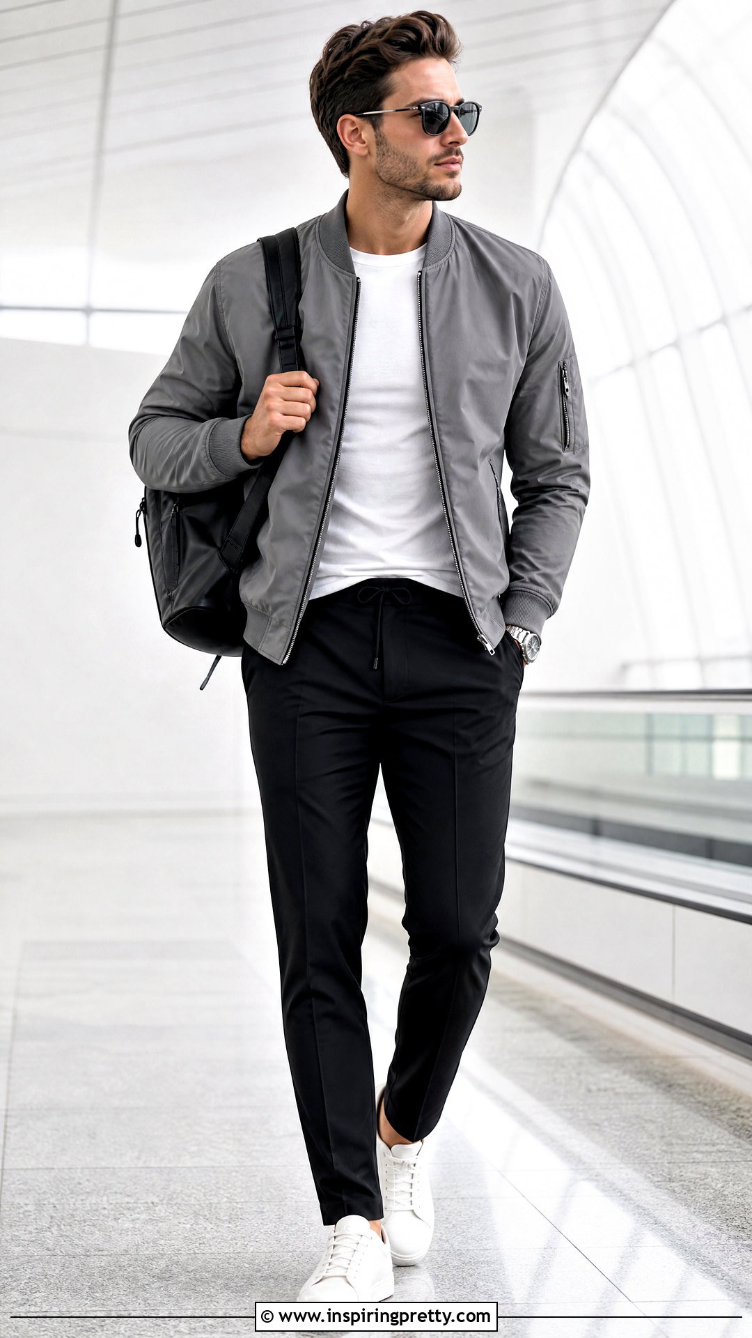 Grey Bomber Jacket With Black Trousers - 20 Grey Top Black Pants Men
