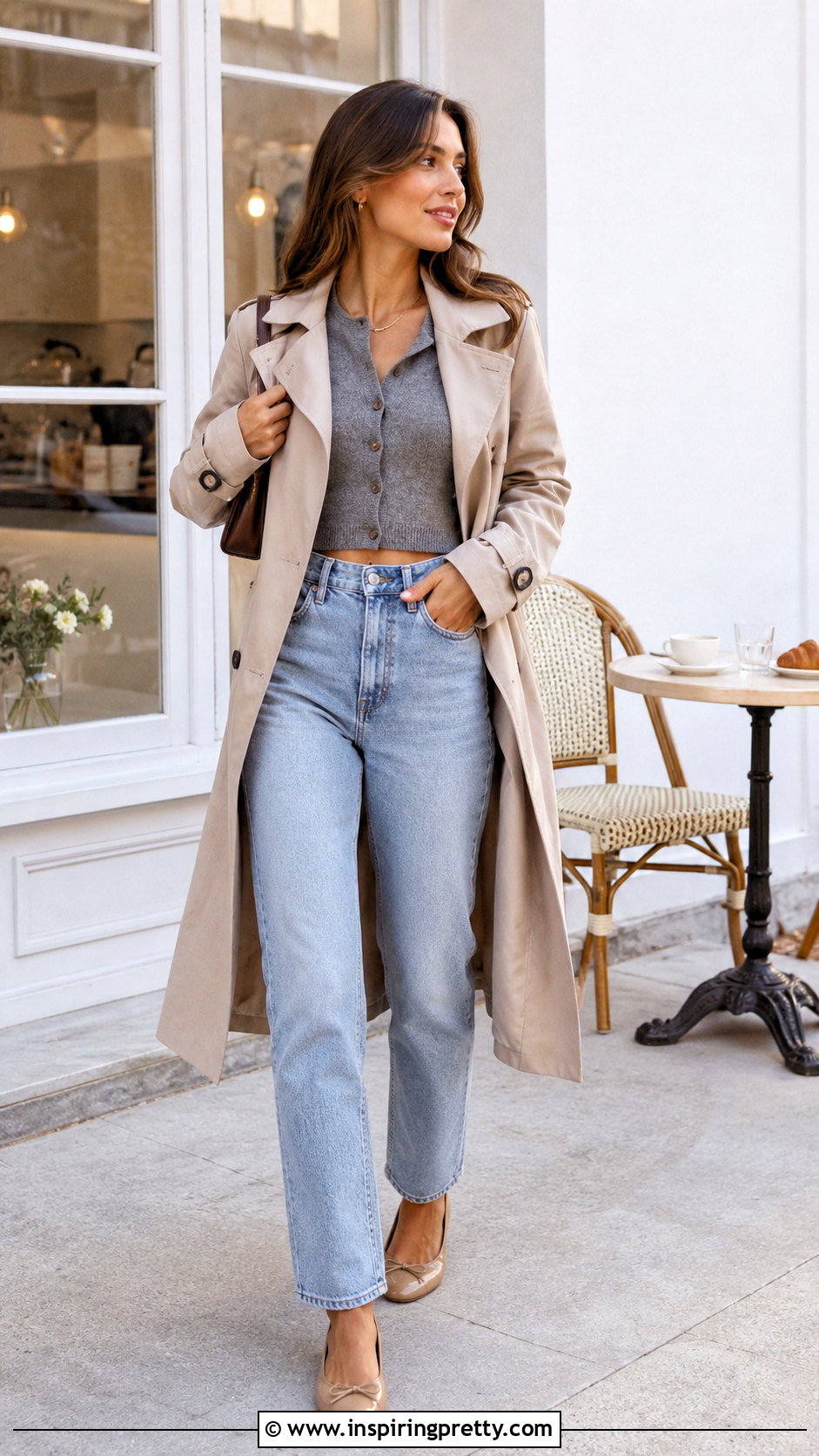 Grey Cardigan And Light Wash Jeans - 50 grey top and jeans outfit ideas