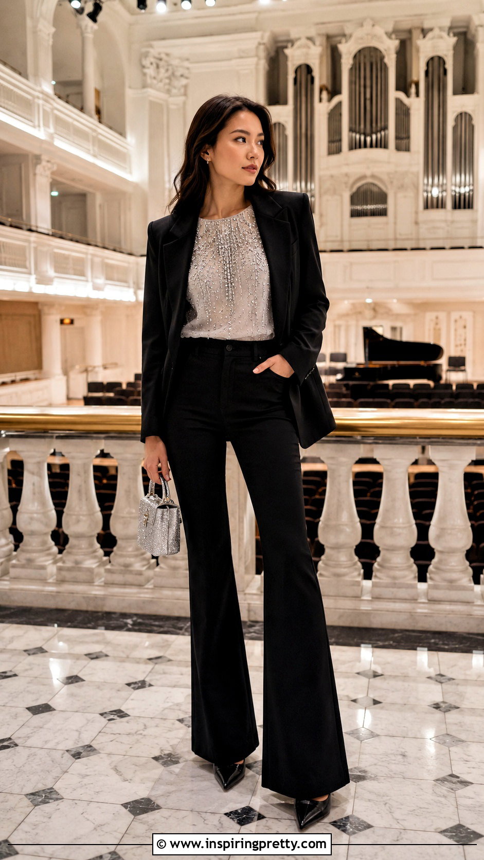 Grey Embellished Top And Black Jeans - 50 grey top and jeans outfit ideas