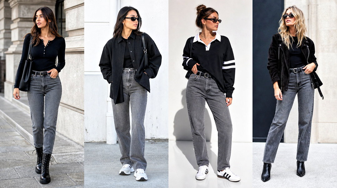 25 Grey Jeans Black Top Men Looks for Effortless Everyday Style