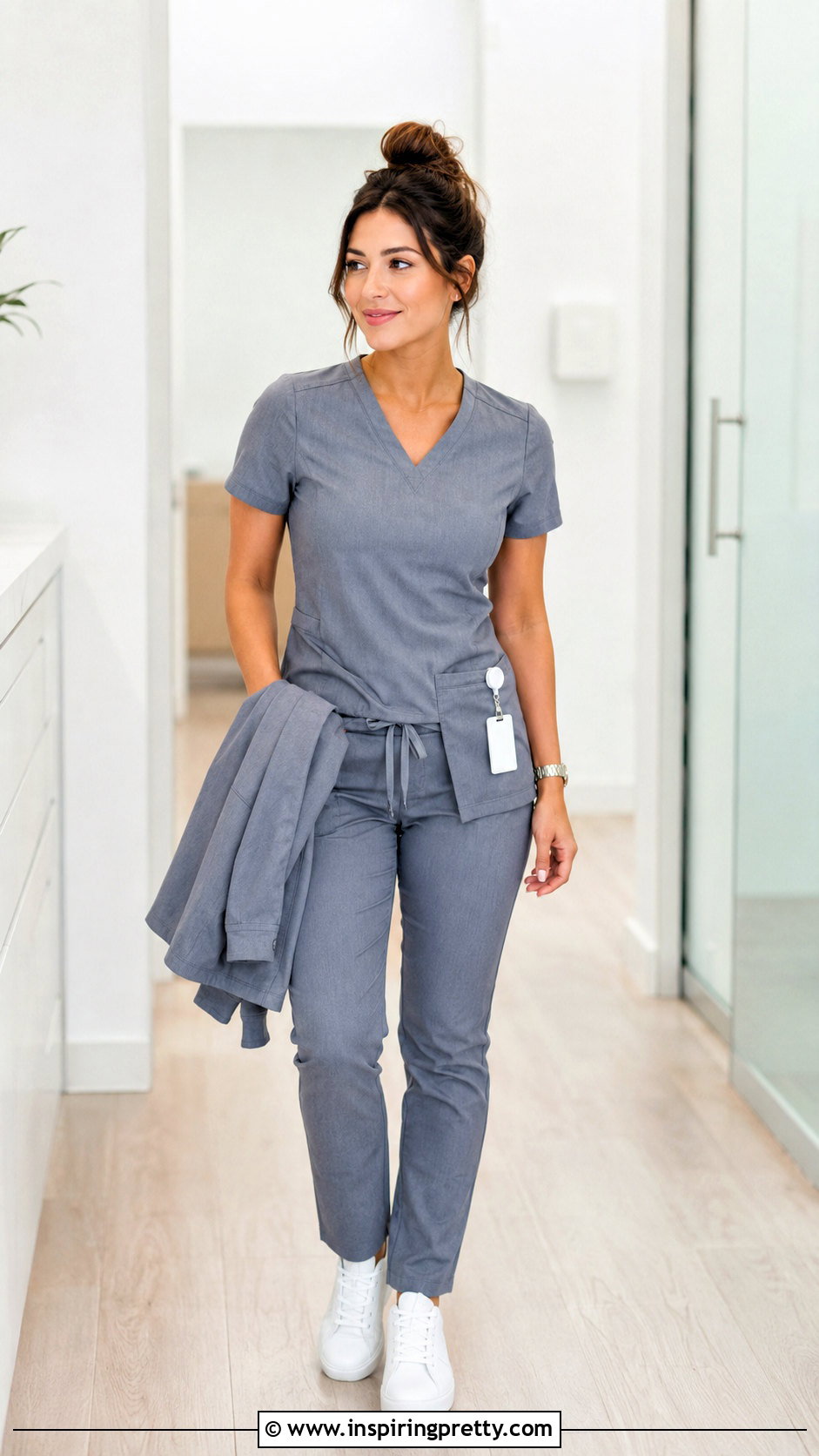 Grey Scrub Top With Matching Grey Pants - 20 Grey Scrub Top outfit ideas